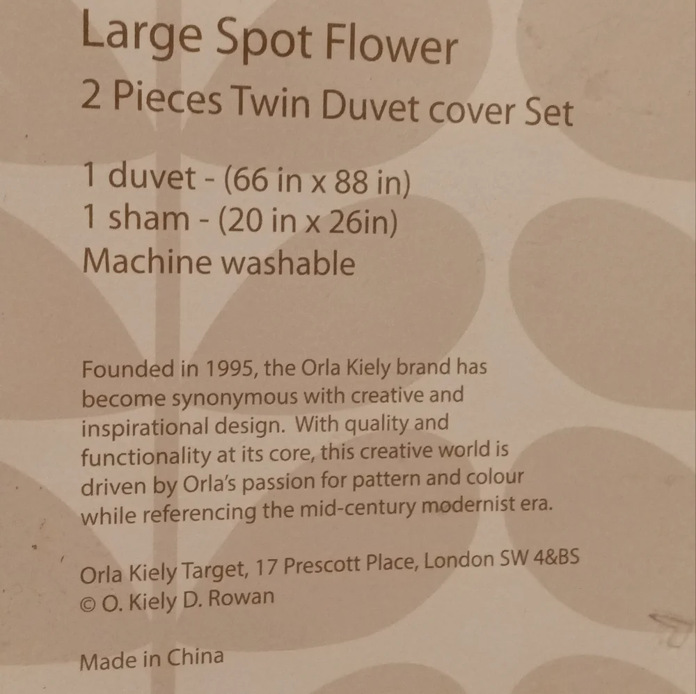NEW Orla Kiely x Target Large Spot Flower Gold Twin Duvet Cover + Standard Sham